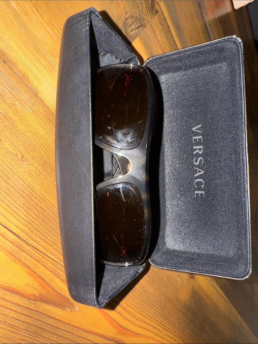 Versace Black Sunglasses with Dark Brown Lenses
